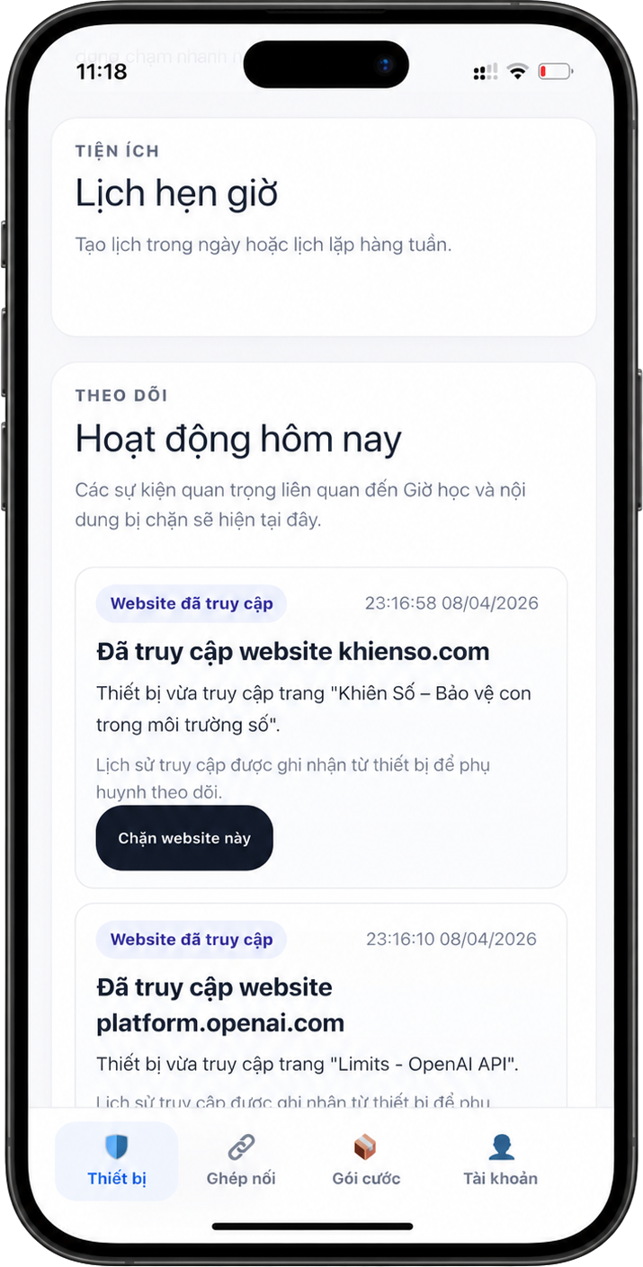 Mockup giao diện Khiên Số quản lý máy tính của con